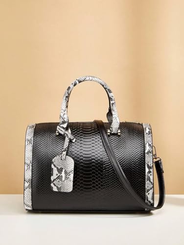 IDZNFNFX] ボストンバッグ ハンドバッグ レディース ワニ革 ジャガード